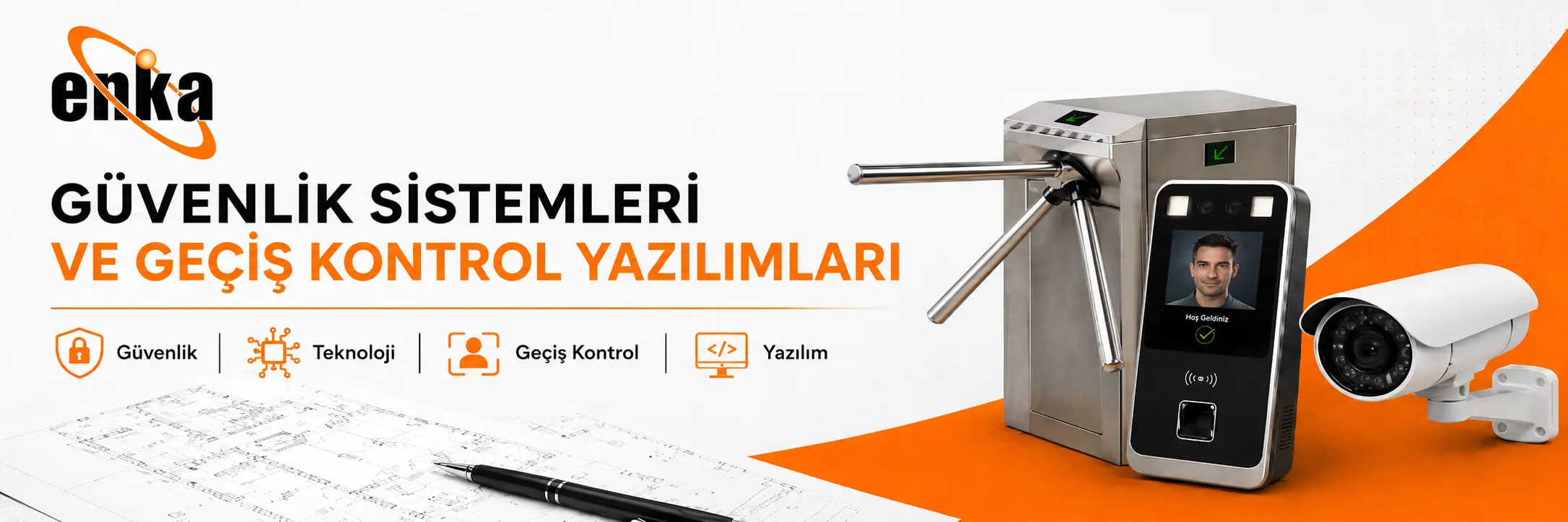 Fabrika girişinde turnikeli geçiş kontrol sistemi